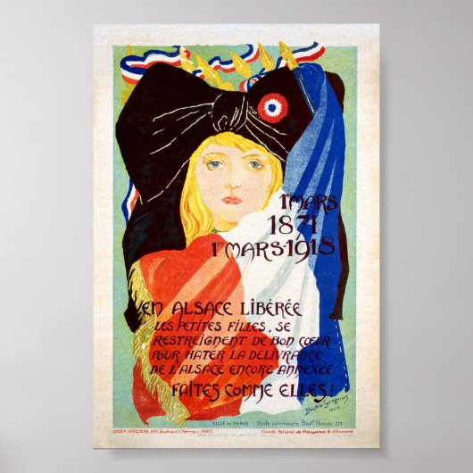 解放されたアルザスフランスの- ポスター (正面)