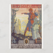 解放されたベルギーのプロパガンダポスター ポストカード (正面)