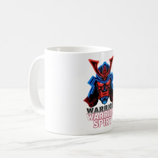 解放された戦士スピリットネオンサムライマスクマグカップ コーヒーマグカップ (正面左)