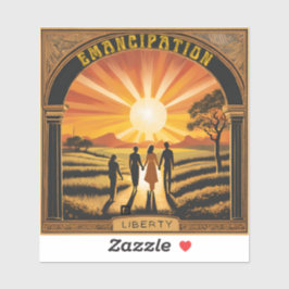 「解放の日の出」 シール