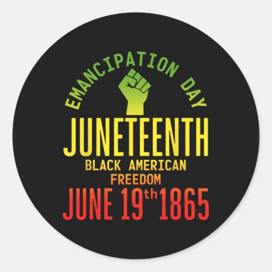 解放の日Juneh African 1865 Freedom A ラウンドシール (正面)