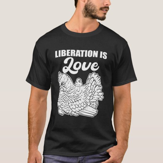 解放は愛　動物の権利活動家のためのギフト gi tシャツ (正面)