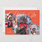 解放ジョイレトロレッドドッグフォトホリデーカード シーズンカード (正面)