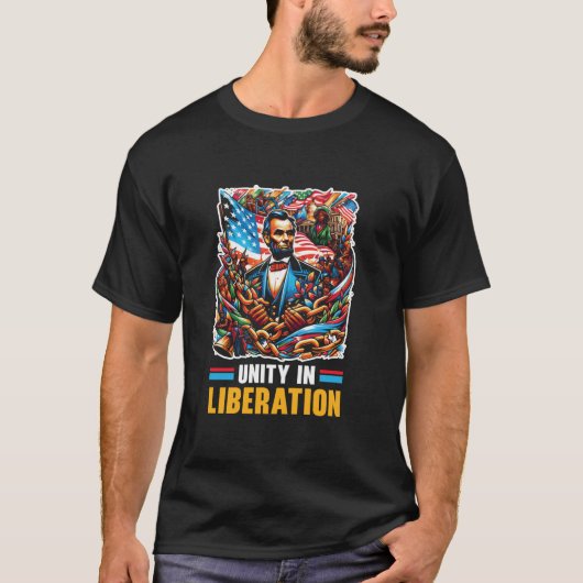 解放宣言アフリカ系アメリカ人ジュネティー Tシャツ (正面)