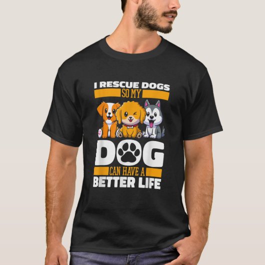 解放救された犬の救出 Tシャツ (正面)