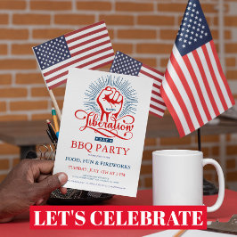 解放記念日花火BBQパーティー招待状 招待状