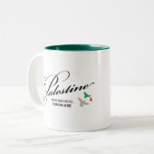 解放Sip:「自由パレスチナ」アドボカシー・マグ ツートーンマグカップ (正面左)