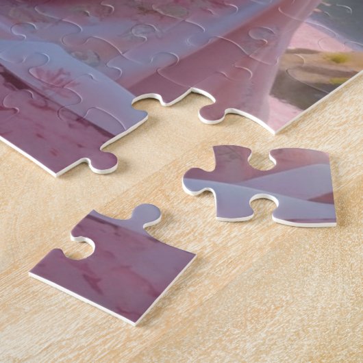 解決さくらんぼ花びら桜 |かわいいアジア女性 ジグソーパズル (側面)