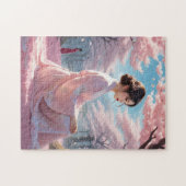 解決さくらんぼ花びら桜 |かわいいアジア女性 ジグソーパズル (横)