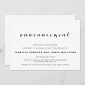 解結婚約延期の発表 招待状 (正面/裏面)