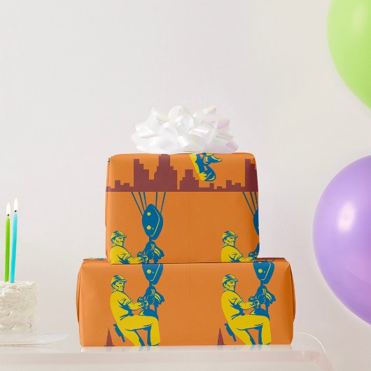 解雇された建築労働者 ラッピングペーパー