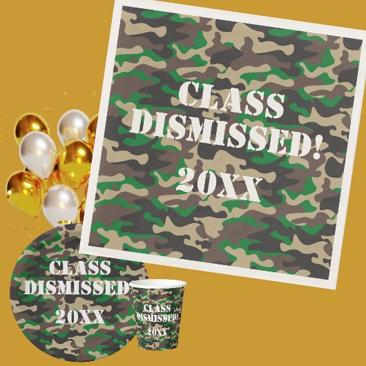 解雇された迷彩柄の卒業党 スタンダードランチョンナプキン