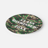 解雇された迷彩柄の卒業党 ペーパープレート (アングル)