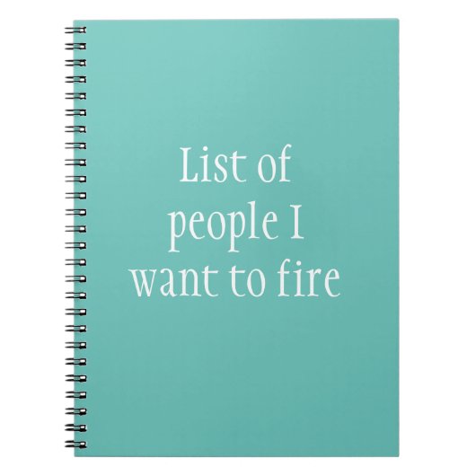 解雇する人のリストおもしろい ノートブック (正面)