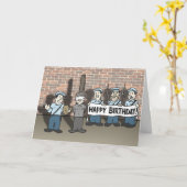 「解雇チームユーモア」横型誕生日カード カード (黄色い花)