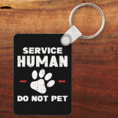 触らないで サービス中の人 冗談犬グッズ 犬好きプレゼント キーホルダー (裏面)