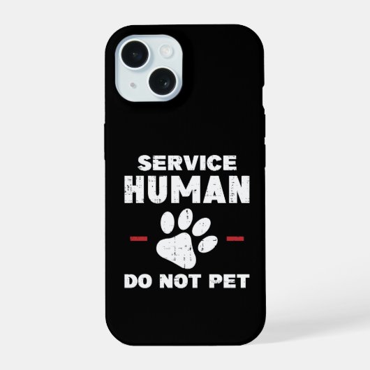 触らないで サービス中 愛犬家のための面白いプレゼント iPhone 15ケース (裏面)
