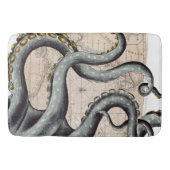 触手の灰色の地図のヴィンテージ バスマット (正面)