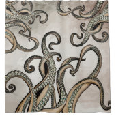 触手クラーケン海の怪物 シャワーカーテン (正面)