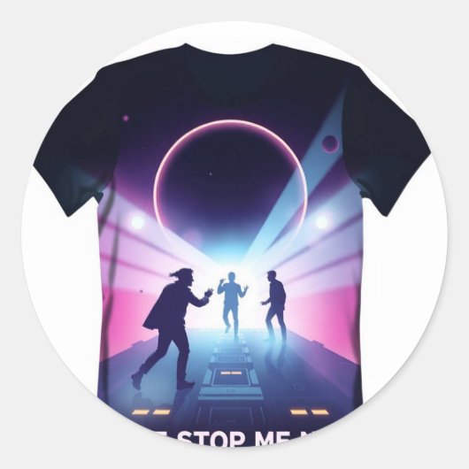 触手スタイルのアフロベアルタイポグラフィ ラウンドシール (正面)