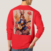 触手スタイルアフロビートタイポグラフィ Tシャツ (裏面)