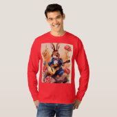 触手スタイルアフロビートタイポグラフィ Tシャツ (正面フル)