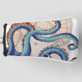 触手ダークブルーマップヴィンテージ ゴルフヘッドカバー (正面)