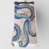 触手ダークブルーマップヴィンテージ ゴルフヘッドカバー (回転90)