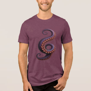 触手トラブル – 3D侵入者デザイン トライブレンドTシャツ