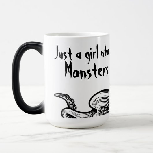触手モンスターブックトッカスタマイズク文字または名前 モーフィングマグカップ (左)