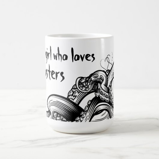 触手モンスターブックトッカスタマイズク文字または名前 モーフィングマグカップ (中央)