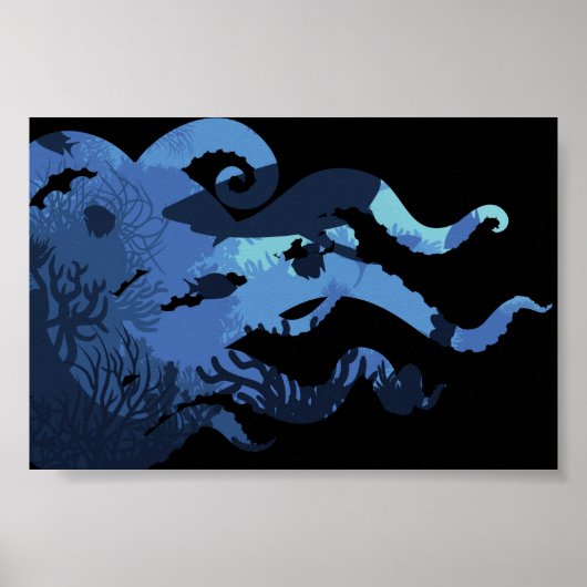 触手水中マリンランドスケープ海生活 ポスター (正面)