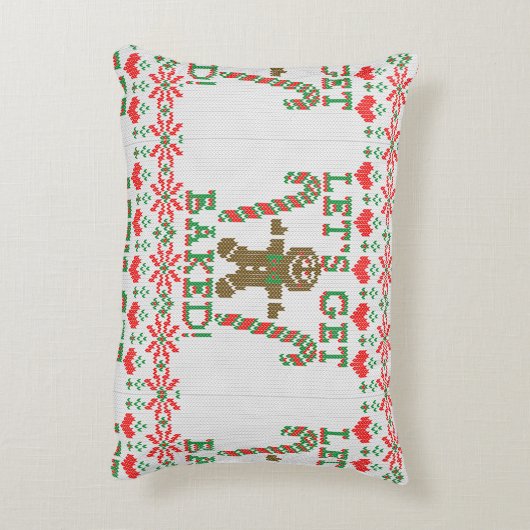 言います焼いたになろうジンジャーブレッドのクッキー アクセントクッション (裏面(縦))