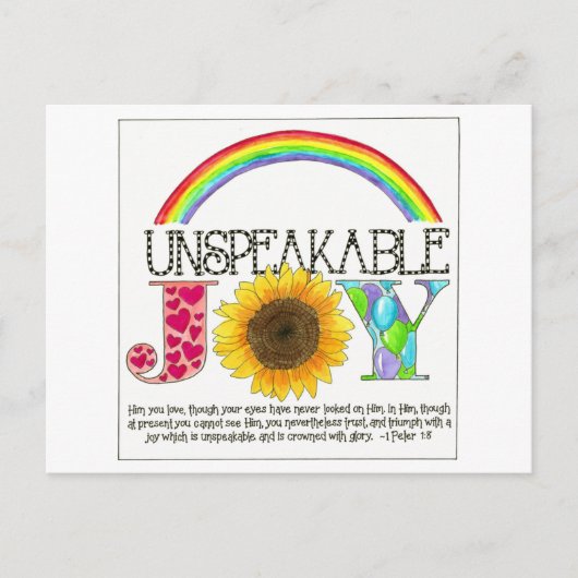 言い表せない喜びのインスピレーション ポストカード (正面)