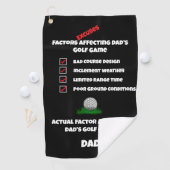 言い訳おもしろいクラシック黒白 ゴルフタオル (インサイチュ)