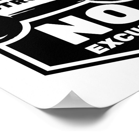 言い訳が全くない |ジムやる気を起こさせる ポスター (角)