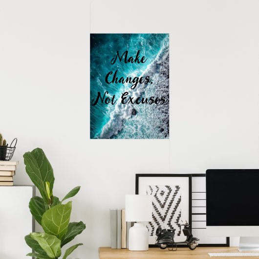 言い訳ではなく変更を加える – ポスやる気を起こさせるター ポスター (ホームオフィス)