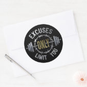 言い訳なしやる気を起こさせるジムトレーニングとフィットネス ラウンドシール (封筒)