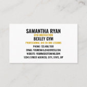 言い訳なしサル、パーソナルトレーナー/ジムインストラクター 名刺 (裏面)