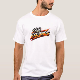 言い訳なし大胆なモチベーション フィットネスデザイン Tシャツ