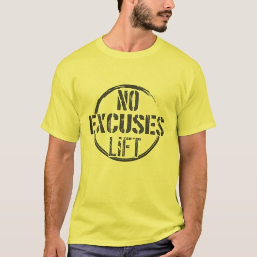 言い訳なし LIFT ジム ウエイトリフティング Tシャツ (正面)