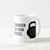 言い訳のフィットネスより強くやる気を起こさせるなる コーヒーマグカップ (正面右)