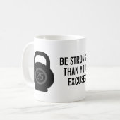 言い訳のフィットネスより強くやる気を起こさせるなる コーヒーマグカップ (正面左)