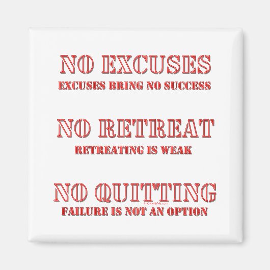 言い訳はない。 マグネット (正面)