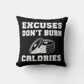 言い訳はカロリーのジムを燃やさやる気を起こさせるない クッション (正面)