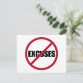 言い訳やる気を起こさせる記号白黒RE ポストカード (スタンド正面)