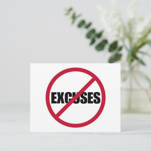 言い訳やる気を起こさせる記号白黒RE ポストカード (スタンド正面)