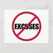 言い訳やる気を起こさせる記号白黒RE ポストカード (正面)