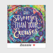 言い訳よりも強いおもしろいブルー感光ステッカー シール (シート)