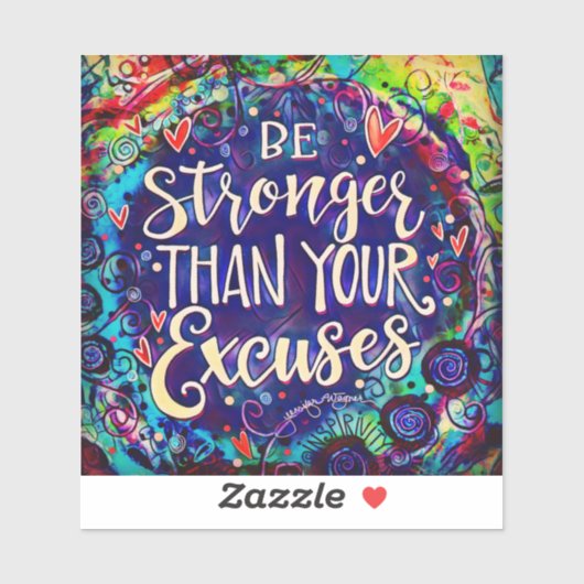 言い訳よりも強いおもしろいブルー感光ステッカー シール (シート)